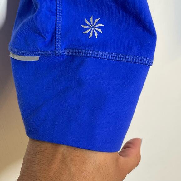 Athleta Relay Capri Leggings Womens Size Small Blue Mid Rise Athleisure Athletic - Picture 7 of 9